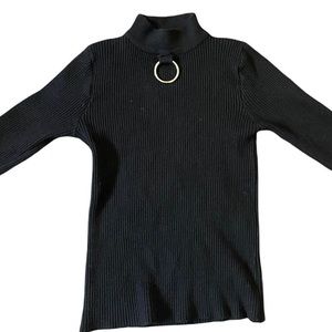 black turtleneck sweater